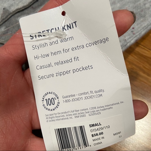 Jockey gray tunic-length hoodie - Picture 2 of 3